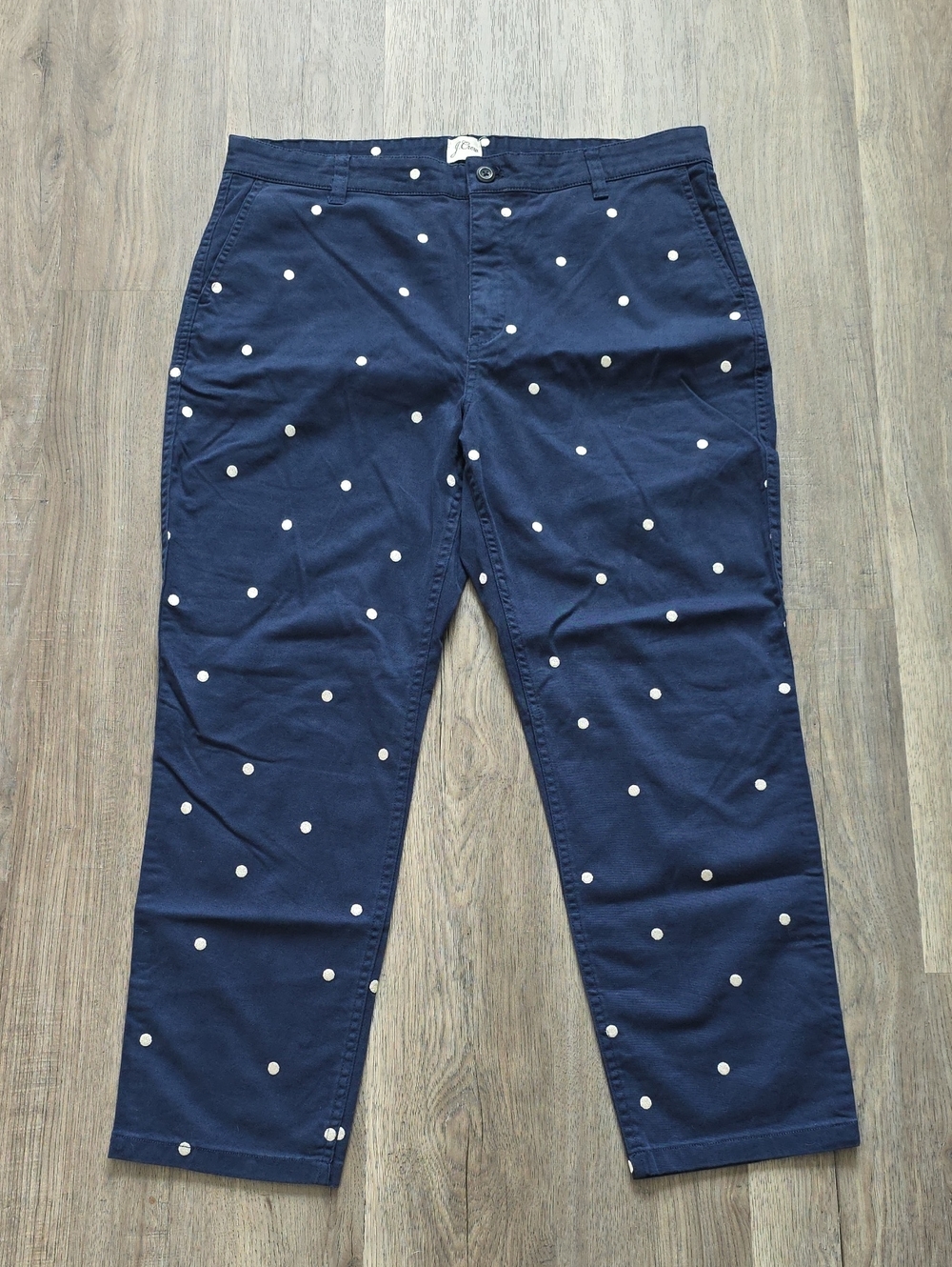 J. Crew Polka Dot Navy Women's Chino Pants 32